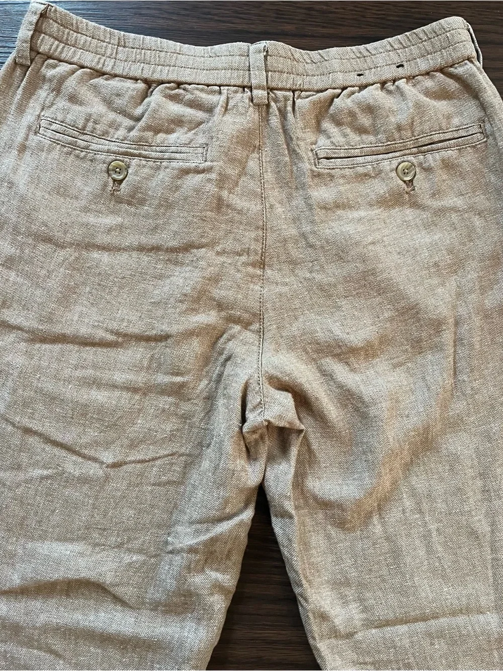 Banana Republic Pants Mens 31x30 Beige Linen Blend Mason Athletic Tapered Fit